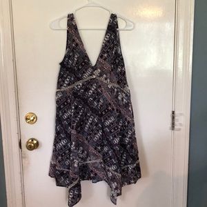 Printed v neck dress